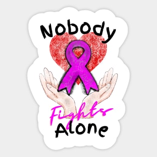 Nobody Fights Alone Breat Cancer Support Sticker